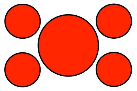 Red Circular Banners, Black Border and White Background. Use for Illustration Stock Illustration