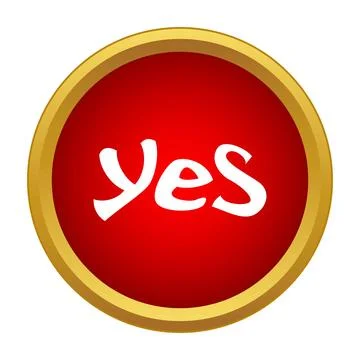 Red circular button indicating agreement or acceptance Stock Illustration