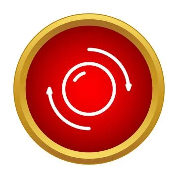 Red circular button showing refresh or retry icon Stock Illustration