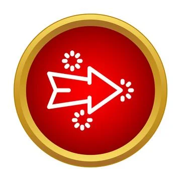 Red circular button showing a white arrow pointing right 스톡 일러스트