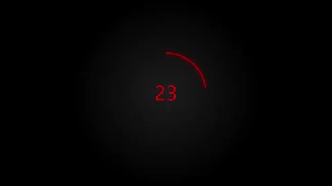 Red Circular Countdown Timer on Dark Background Displaying Number 20 Stock Footage 314187208