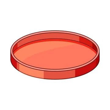Red circular decorative tray holding empty space Stock Illustration