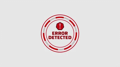 Red circular error detected alert with warning symbol Stock Footage 339254368