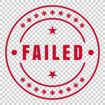 Red Circular FAILED Stamp Seal Badge Isolated on Transparent Background Stock Illustration