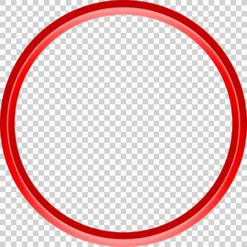 Red Circular Frame Minimal Round Border Ring PNG Stock Illustration