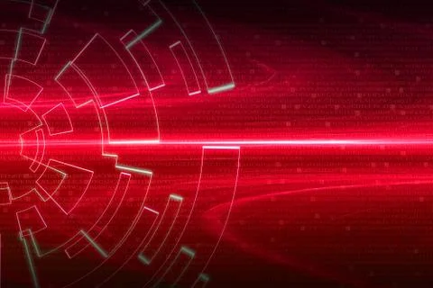Red circular glow wave. scifi or game background. 스톡 일러스트