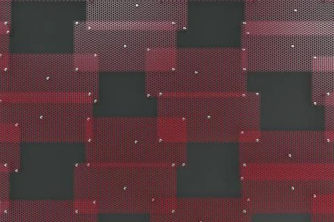 Red circular grates on dark grey background Ilustración de archivo