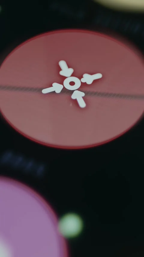 Red circular icon labeled DDOS Video stock 334935551