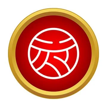 Red circular icon representing a segmented ball Stock Illustration