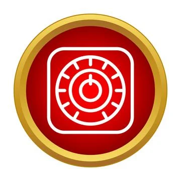 Red circular knob icon controlling power adjustment Stock Illustration