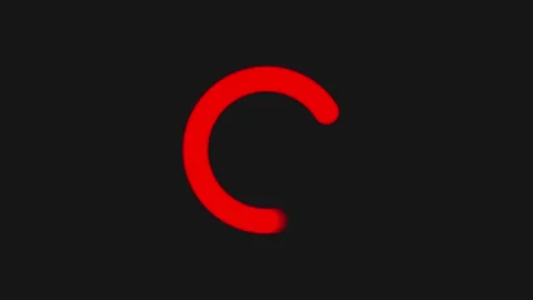 Red circular loading indicator motion graphic loop on black background Stock Footage 340610019
