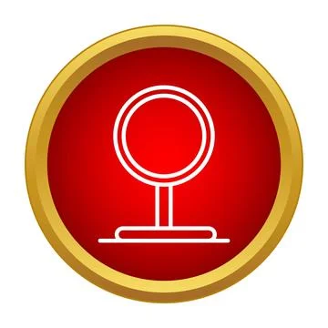 Red circular map pin placeholder icon Illustrazione stock