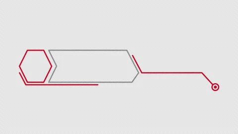 Red Circular Node to Honeycomb HUD Frame Reveal Alpha Channel 스톡 동영상 334046471