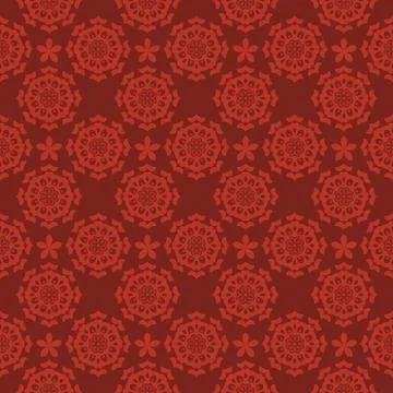 Red Circular Patterned Design Elements Repeating Illustrazione stock