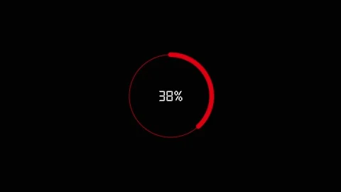 Red circular progress bar with indicator. Circular progress bar symbol for .. Stock Footage 337816101