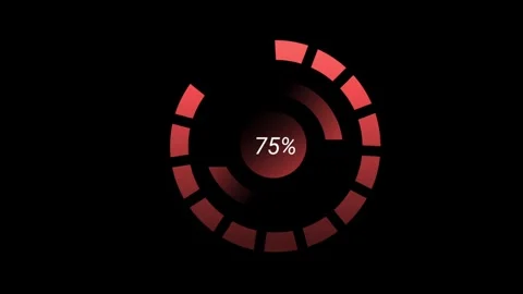 Red Circular Progress Bar Loading Animation Stock Footage 335851366