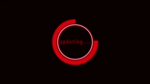 Red Circular Progress Indicator With Segmented Ring On animation Black Back.. Video stock 321861121