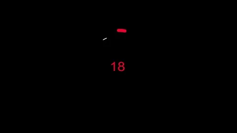 Red circular progress loader background black minimal space, percentage number Stock Footage 340411499