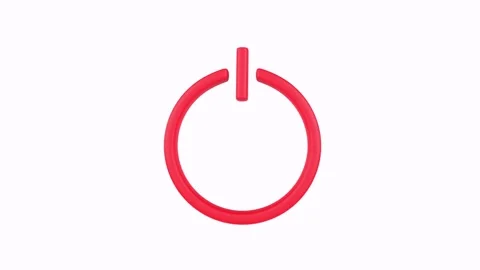 Red circular ring with protrusion isolated on white background Stock-Footage 304211677