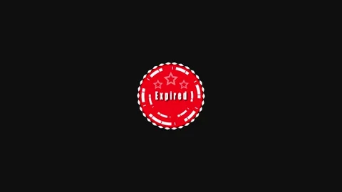 Red Circular Stamp With The Word EXPIRED And Stars On A animation Black Bac.. Stock Footage 321861642