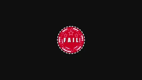 Red Circular Stamp With The Word FAIL And Stars On A animation Black Backgr.. Stock Footage 321861087