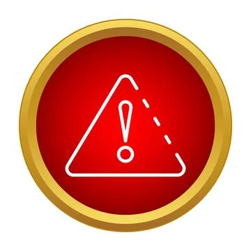 Red circular warning alert sign with exclamation mark 스톡 일러스트