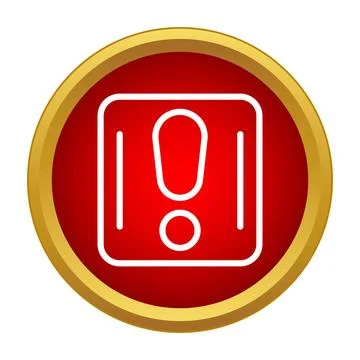 Red circular warning sign with exclamation mark icon Stock Illustration