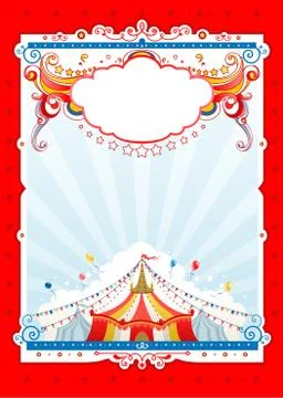 Red circus frame Stock Illustration