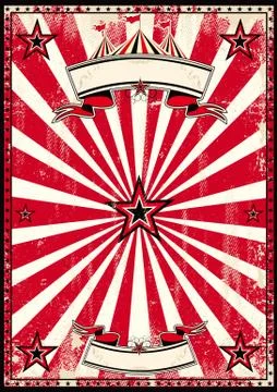 Red circus retro poster Stock Illustration