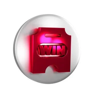 Red Circus ticket icon isolated on transparent background. Amusement park. .. Ilustração Stock