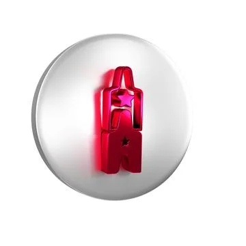 Red Circus ticket icon isolated on transparent background. Amusement park. .. 库存插图