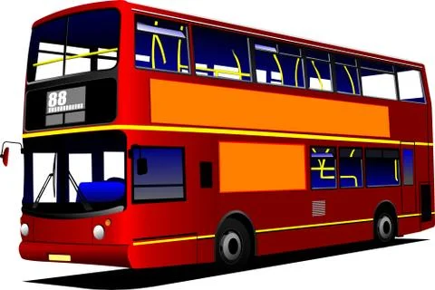 Red city bus . Coach. Vector illustration Stock Illustration