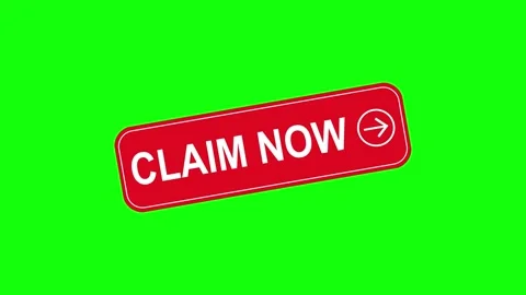 Red Claim Now Button Animation on Green Screen Background Stock Footage 336013048