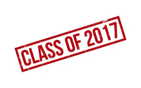 Red Class of 2017 Rubber Stamp Seal Vector Stock Illustration