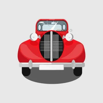Red classic car isolated Stock Illustration