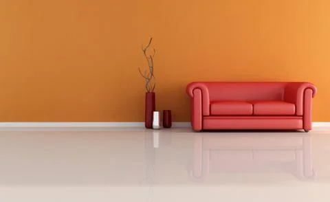Red  classic couch Stock Illustration
