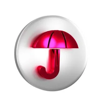 Red Classic elegant opened umbrella icon isolated on transparent background.. Illustrazione stock