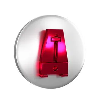 Red Classic Metronome with pendulum in motion icon isolated on transparent .. Stock Illustration