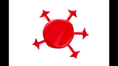 Red clay arrow pointers on White Background.Circular rotation Stock Footage 330492764