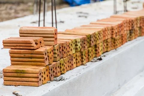 Red clay brick Stock Photos