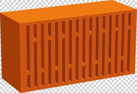 Red Clay Brick with Vertical Perforations Construction Material for buildin.. Ilustración de archivo