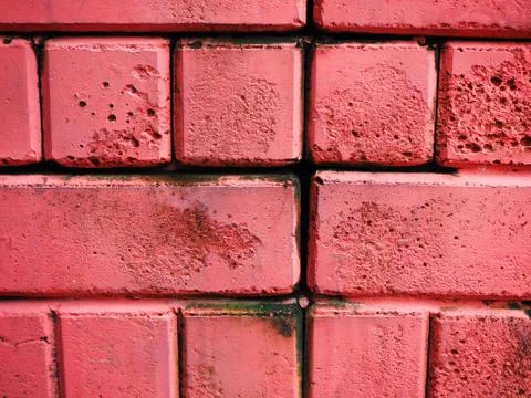 Red clay brick wall background Foto stock