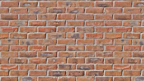 Red clay brick wall surface texture as background image, old tiles, masonry. Stock Photos