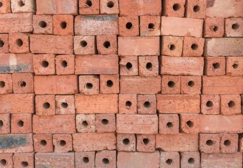 Red clay bricks for construction Stock Photos