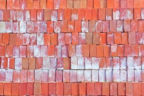 Red clay bricks. Stock Photos
