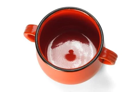 Red clay pot elevated view Foto stock