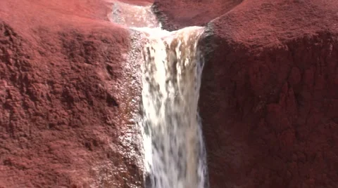Red Clay Waterfall Stock Footage 6523581