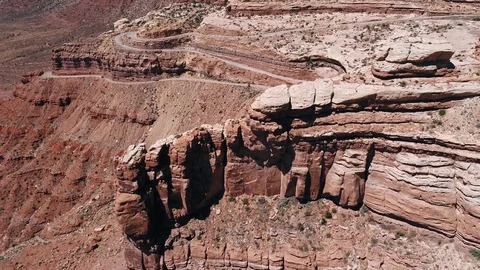 Red Cliff Aerial Mojave Desert USA Video stock 79595367