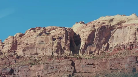 Red cliffs from the car side vindow 스톡 동영상 79851896