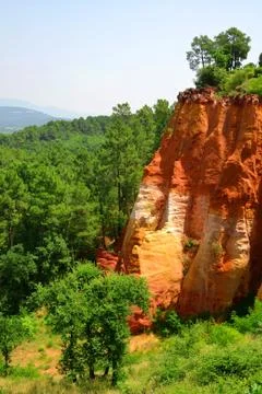 Red Cliffs in Roussillon Stock Photos